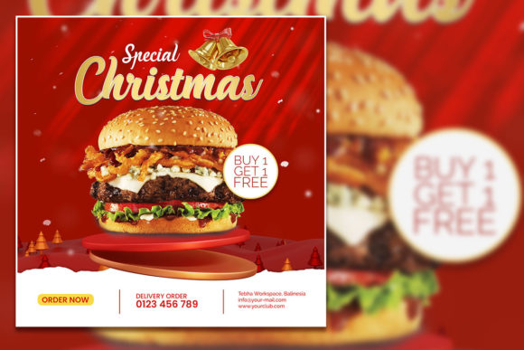 Design a Festive Christmas Food Menu Social Media Post