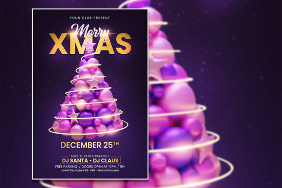 Moder Merry Xmas Poster Template: Your Holiday Design Solution